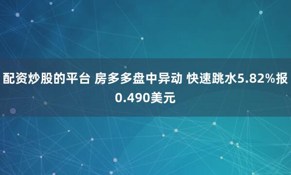 配资炒股的平台 房多多盘中异动 快速跳水5.82%报0.490美元