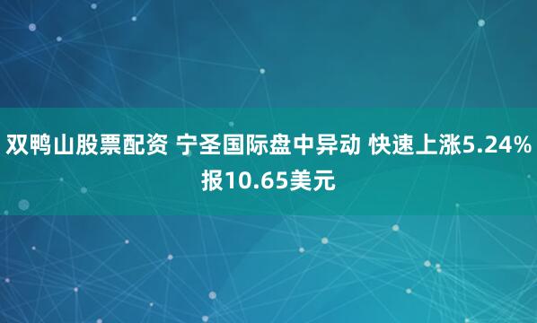 双鸭山股票配资 宁圣国际盘中异动 快速上涨5.24%报10.65美元